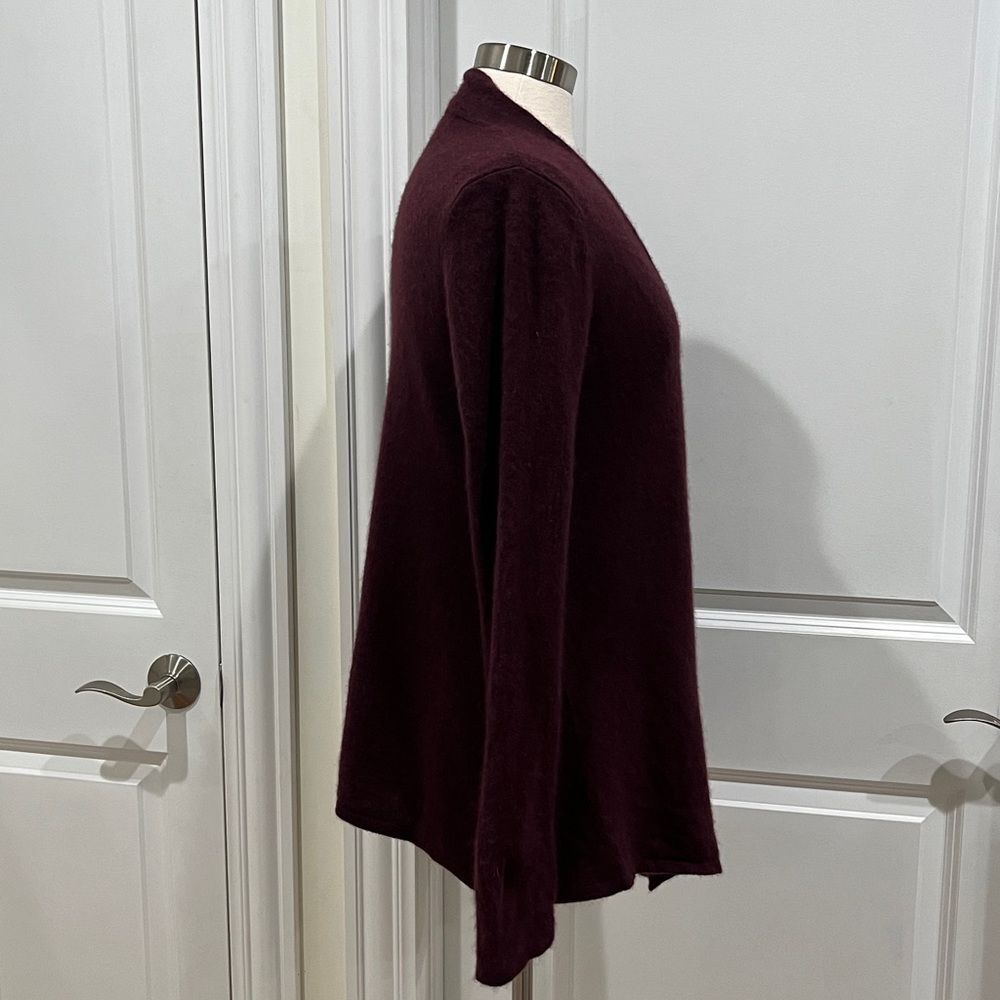 41 Hawthorne 100% Cashmere Leena Draped Maroon Cardigan Size Large - Picture 6 of 16